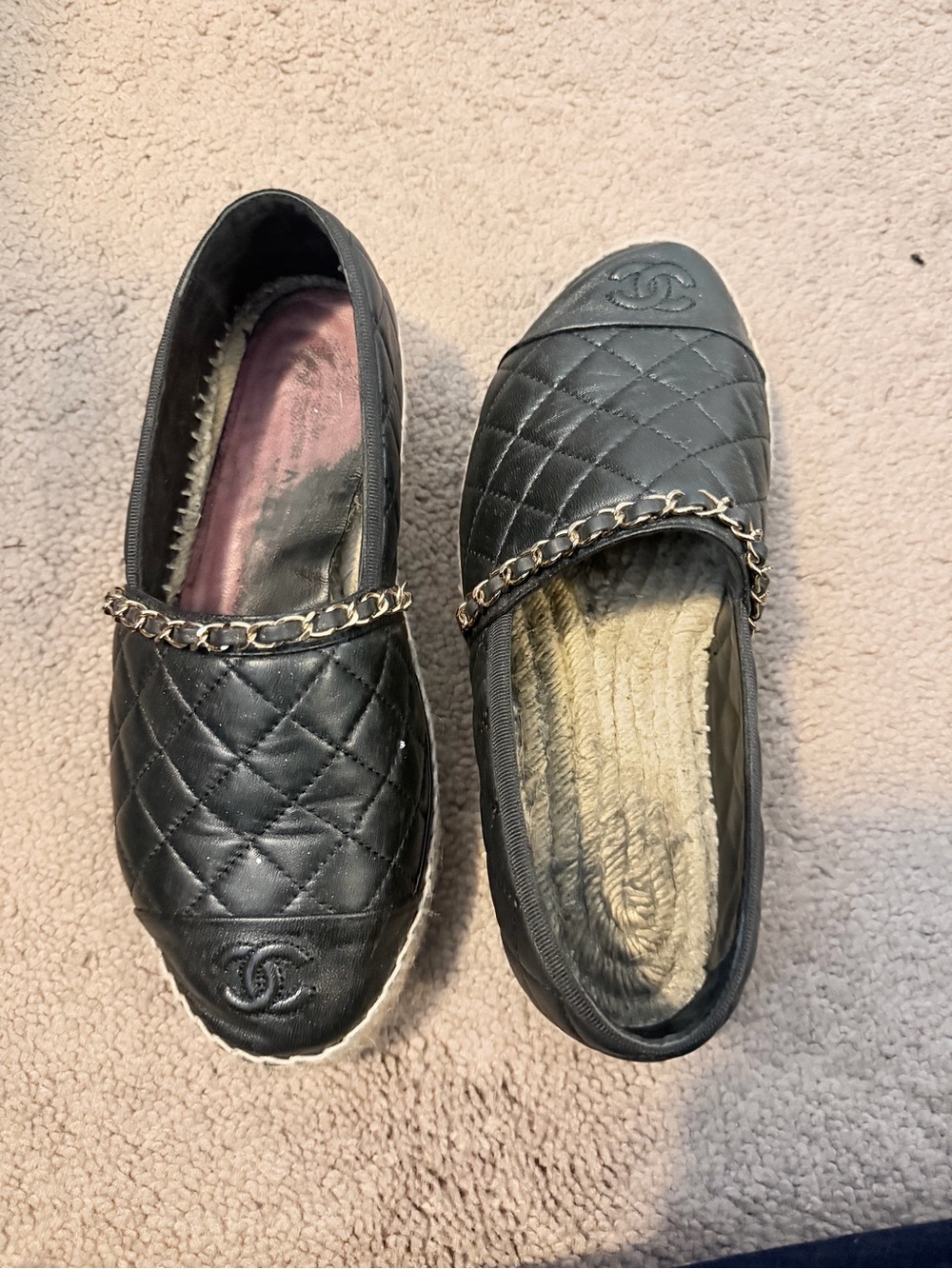 Chanel Quilted Black Leather Espadrilles - Picture 9 of 9